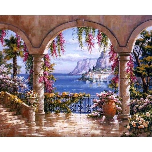 2019 Hot Sale Landscape Seaside Garden Diy 5D Mosaic Diamond Painting Kits VM5016