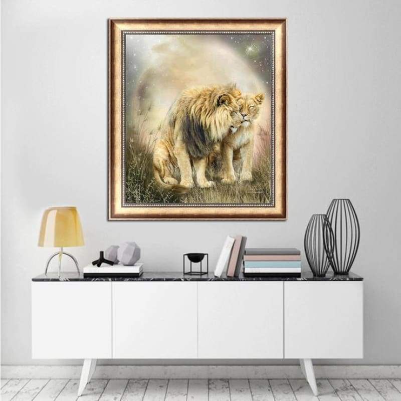 New Modern Art Style Lion Pattern Diy 5d Full Diamond Painting Kits QB5879