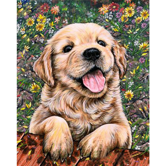 Oil Painting Style Embroidery Dog 5d Diamond Painting Kits VM8705