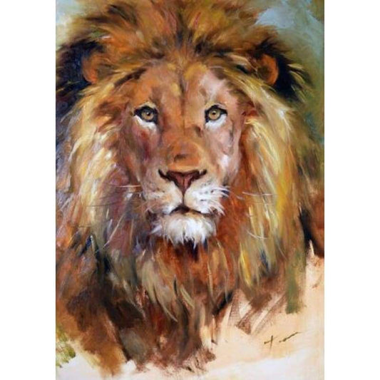 Oil Painting Style Lion 5d Diy Full Square Diamond Painting Kits VM7370