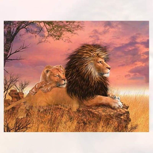 Special Animal Lion Family Portrait 5d Diy Diamond Painting Kits VM7798