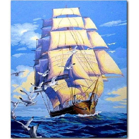 Boat Diy Paint By Numbers Kits YM-4050-131 - NEEDLEWORK KITS