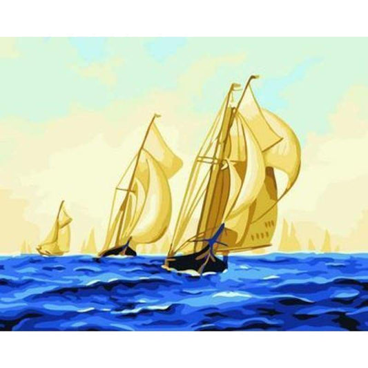 Boat Diy Paint By Numbers Kits ZXB288-16 - NEEDLEWORK KITS