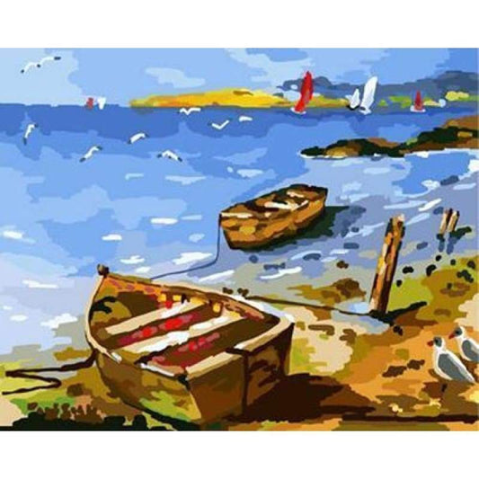 Boat Diy Paint By Numbers Kits ZXB315 - NEEDLEWORK KITS