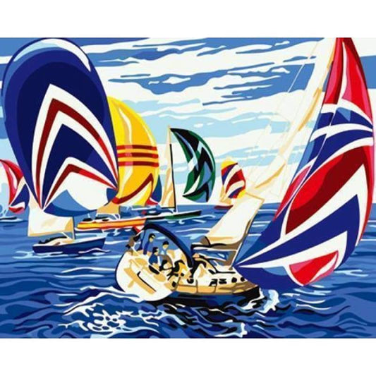 Boat Diy Paint By Numbers Kits ZXB445-17 VM80069 - NEEDLEWORK KITS