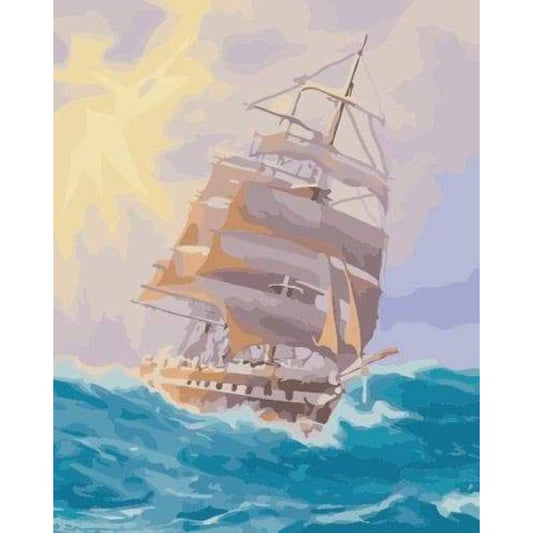 Boat Diy Paint By Numbers Kits ZXB630-25 - NEEDLEWORK KITS