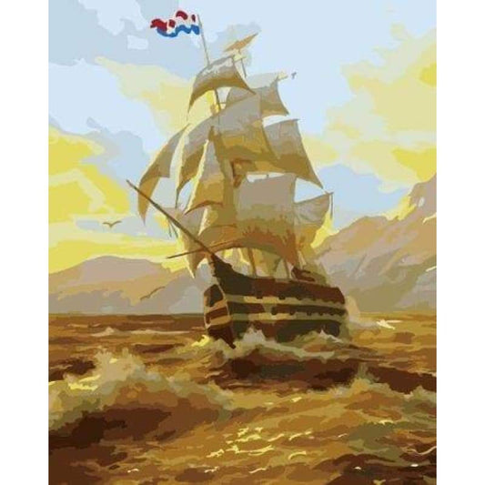 Boat Diy Paint By Numbers Kits ZXB639-22 - NEEDLEWORK KITS