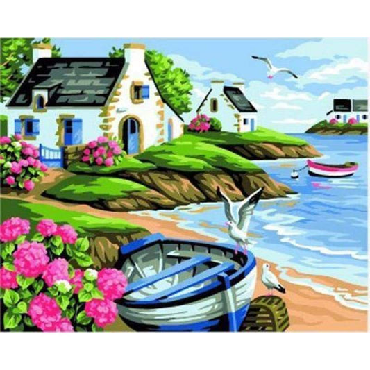 Boat Diy Paint By Numbers Kits ZXB925-22 - NEEDLEWORK KITS