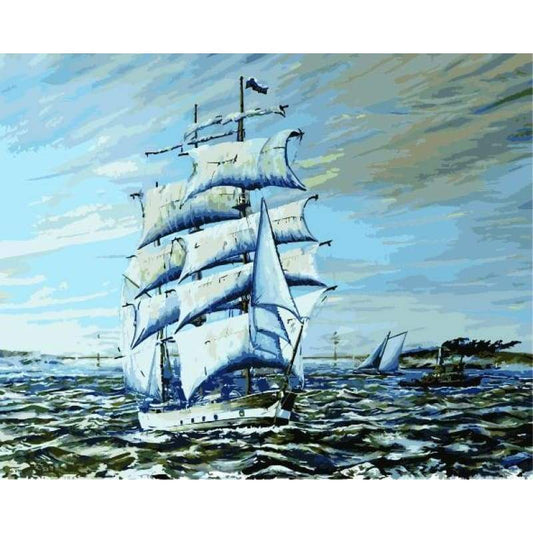 Boat Diy Paint By Numbers Kits ZXE559 - NEEDLEWORK KITS