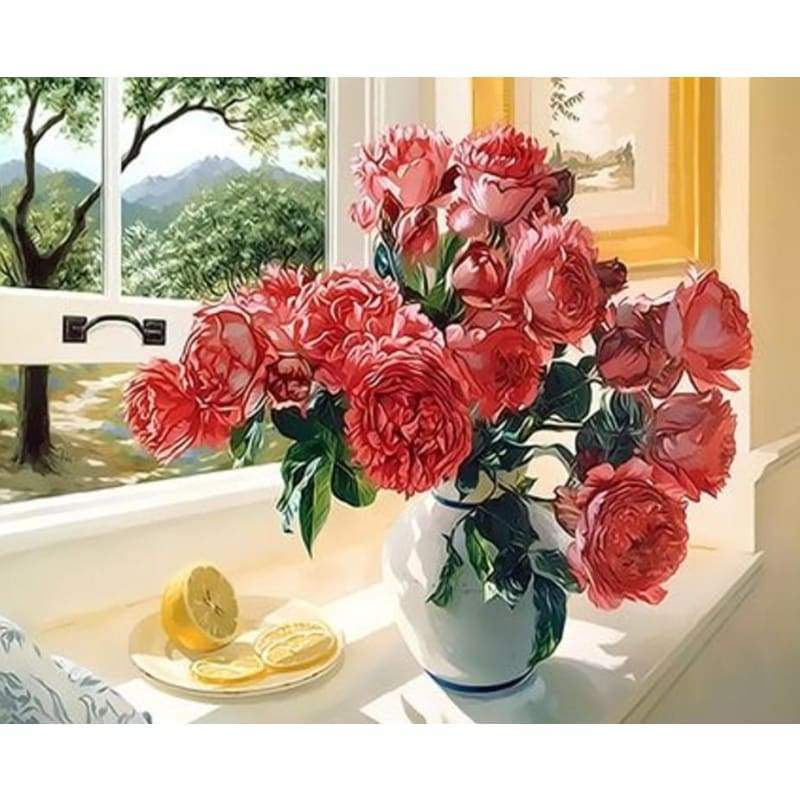 Flower Diy Paint By Numbers Kits ZXQ3353 - NEEDLEWORK KITS