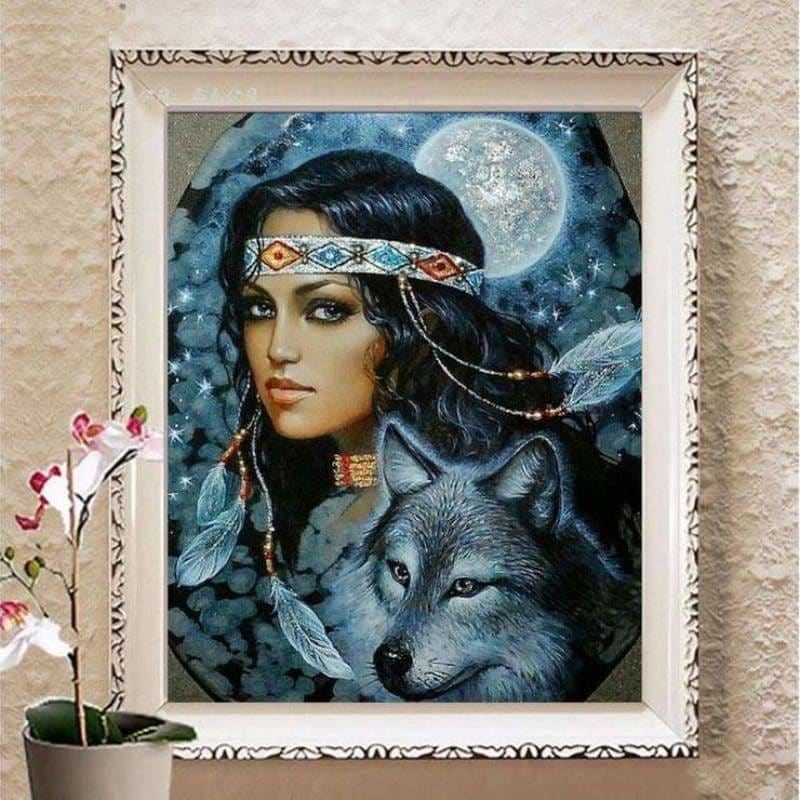 Full Drill - 5D Diamond Painting Moon Beauty & Animal - 3