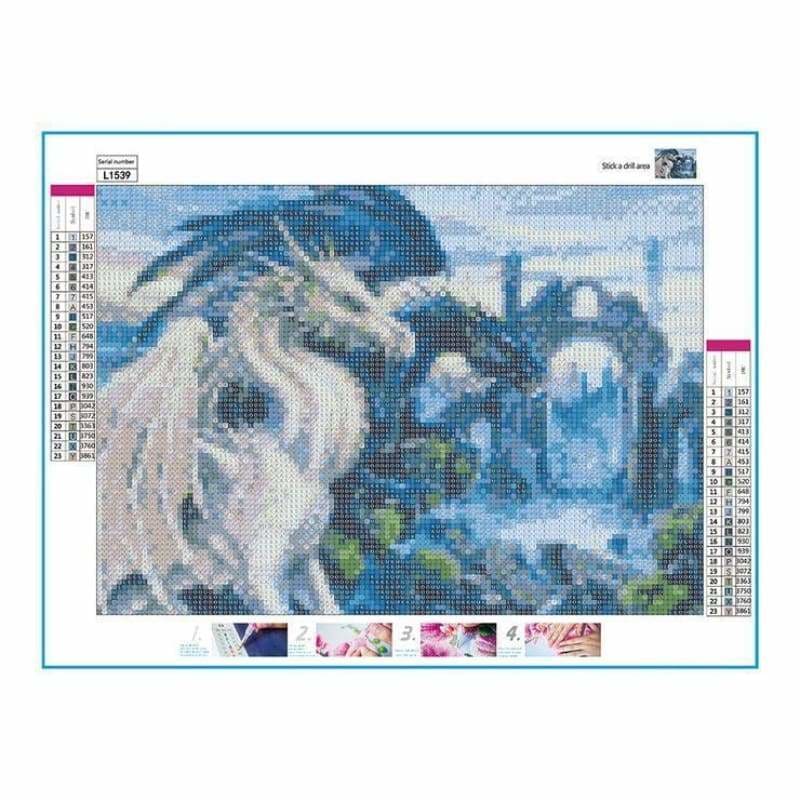 Full Drill - 5D DIY Diamond Painting Kits Fantasy Blue White