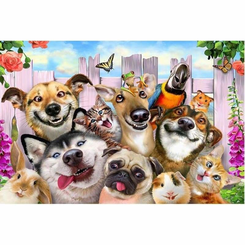 Full Drill - 5D DIY Diamond Painting Kits Funny Happy Dog 