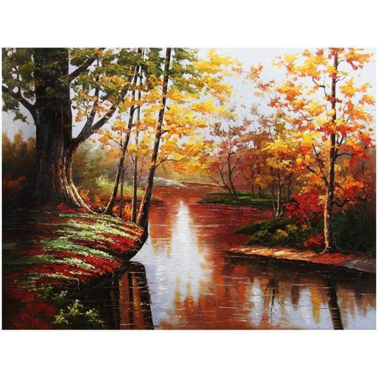 Landscape Nature Forest Diy Paint By Numbers Kits PBN91483 - NEEDLEWORK KITS