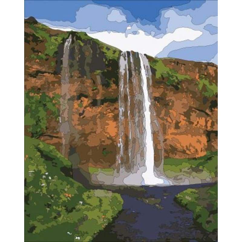 Landscape Waterfall Diy Paint By Numbers Kits ZXB663 - NEEDLEWORK KITS