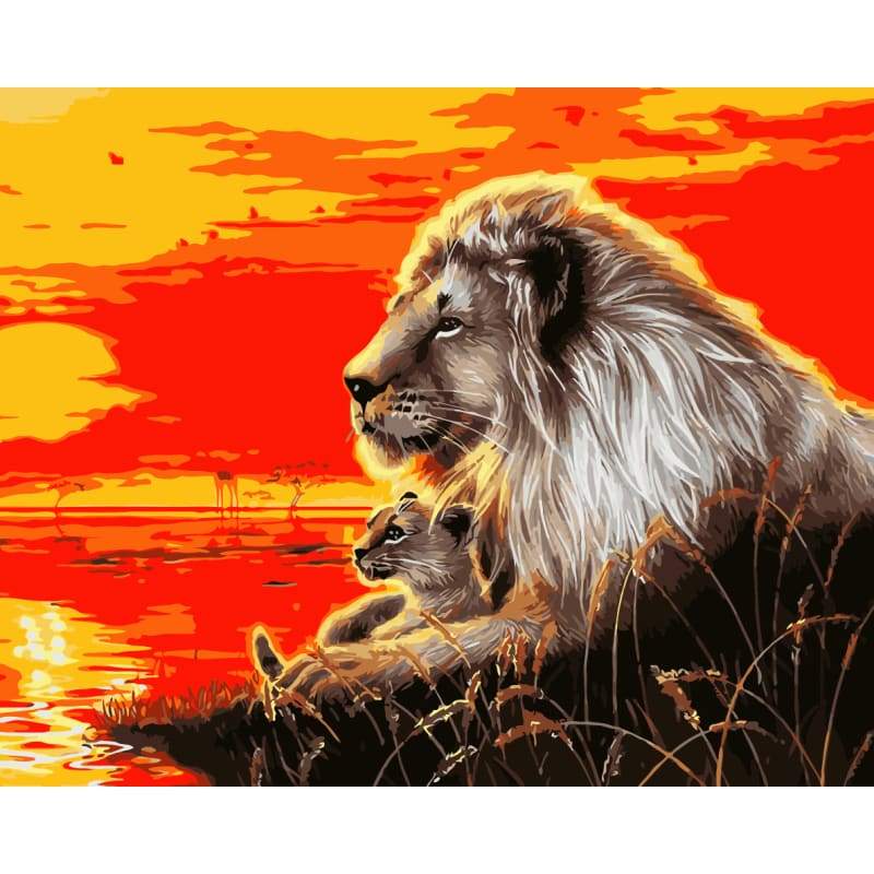 Lion Diy Paint By Numbers Kits WM-768 - NEEDLEWORK KITS