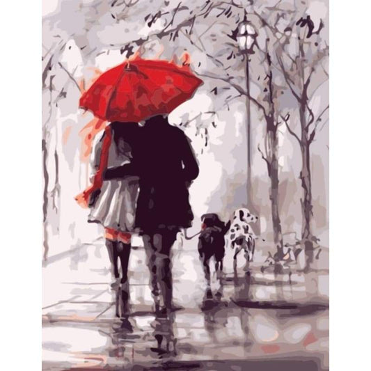 Lovers Under Umbrella Diy Paint By Numbers Kits VM85061 - NEEDLEWORK KITS