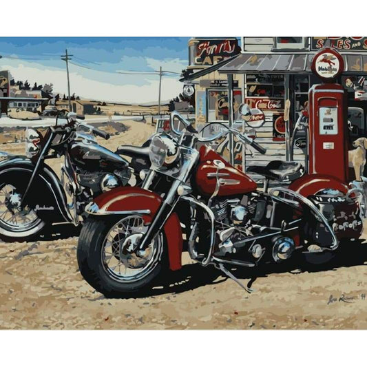 Motorcycle Diy Paint By Numbers Kits WM-1235 - NEEDLEWORK KITS