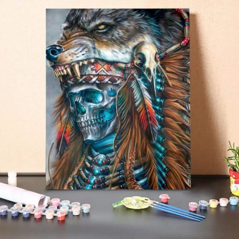 Paint by Numbers Kit-Skeleton Chief