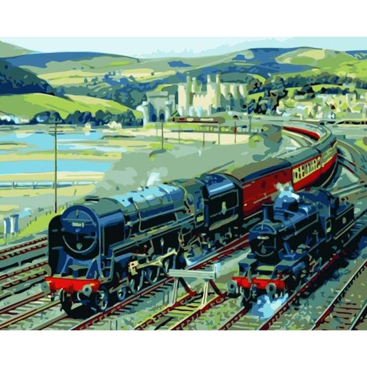 Train Diy Paint By Numbers Kits WM-1432 - NEEDLEWORK KITS